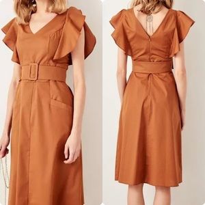 Cinnamon Midi Dress with Belt